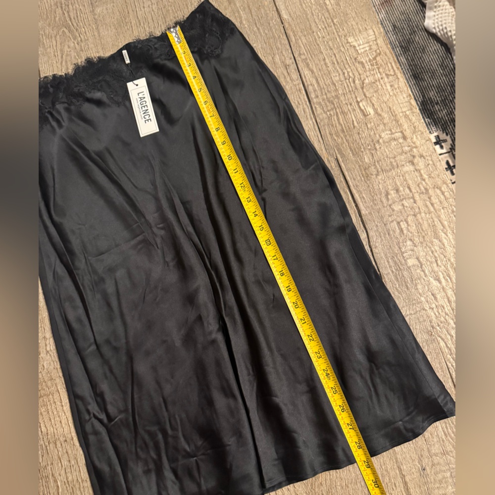 L’Agence Loyal Lace Trim Skirt in Black. - Picture 7 of 10